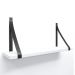 Prateleira em MDF Branco 60x15cm com Alça Preto