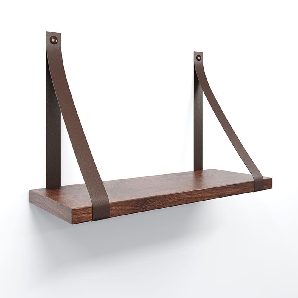 Prateleira em MDF Castanho 40x15cm com Alça Café