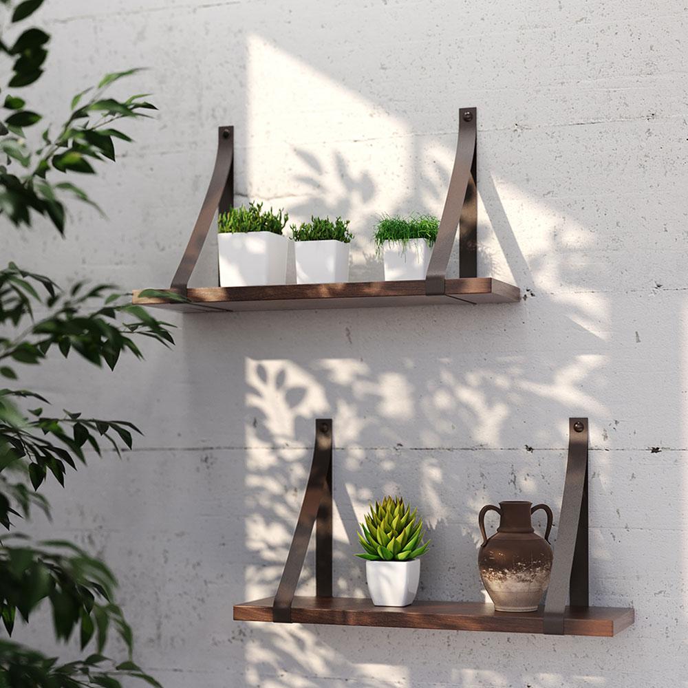Prateleira em MDF Castanho 50x15cm com Alça Café