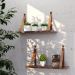 Prateleira em MDF Castanho 50x15cm com Alça Caramelo