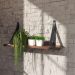 Prateleira em MDF Castanho 60x15cm com Alça Preto