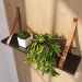 Prateleira em MDF Preto 60x15cm com Alça Caramelo
