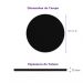 Tampo Redondo 50cm Para Mesa Mdf 15mm Preto