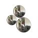 Trio Espelho Redondo Decorativo com Moldura Caramelo