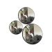 Trio Espelho Redondo Decorativo com Moldura Preto