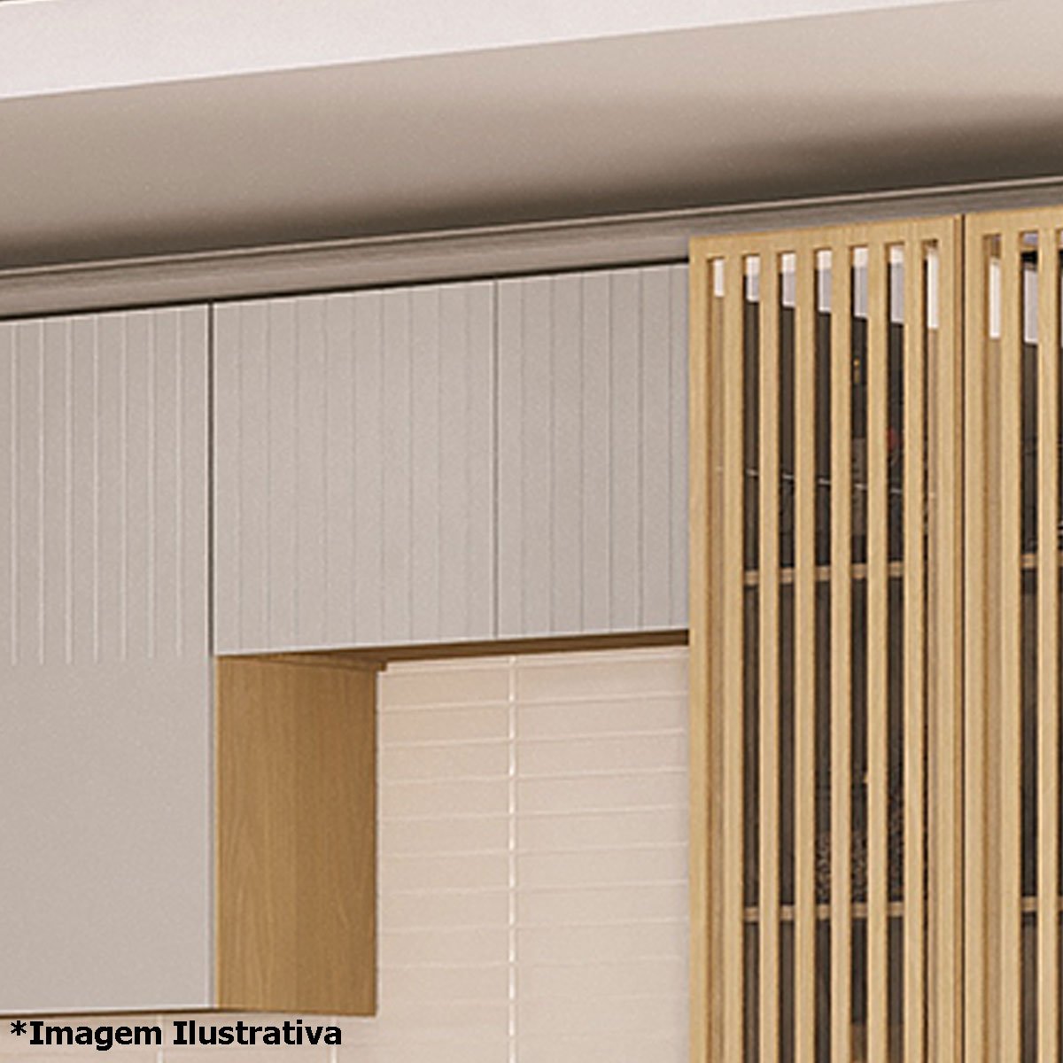 Armário Aéreo Geladeira 60 cm 2 Portas Aurora Cinza Cristal Pet