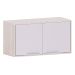 Armário Aéreo Geladeira 80 cm 2 Portas Atenas Cinza Cristal