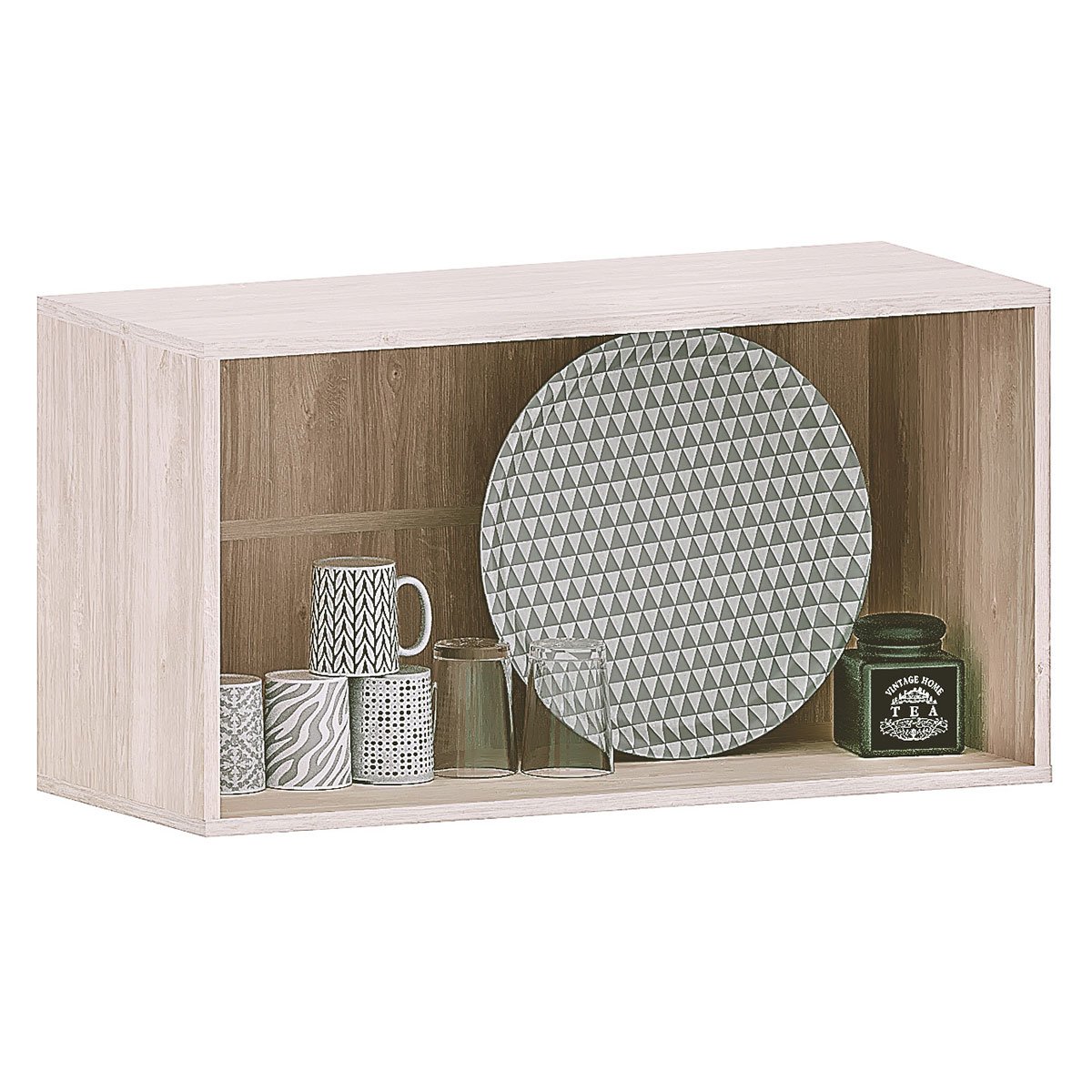 Armário Aéreo Geladeira 80 cm 2 Portas Atenas Cinza Cristal