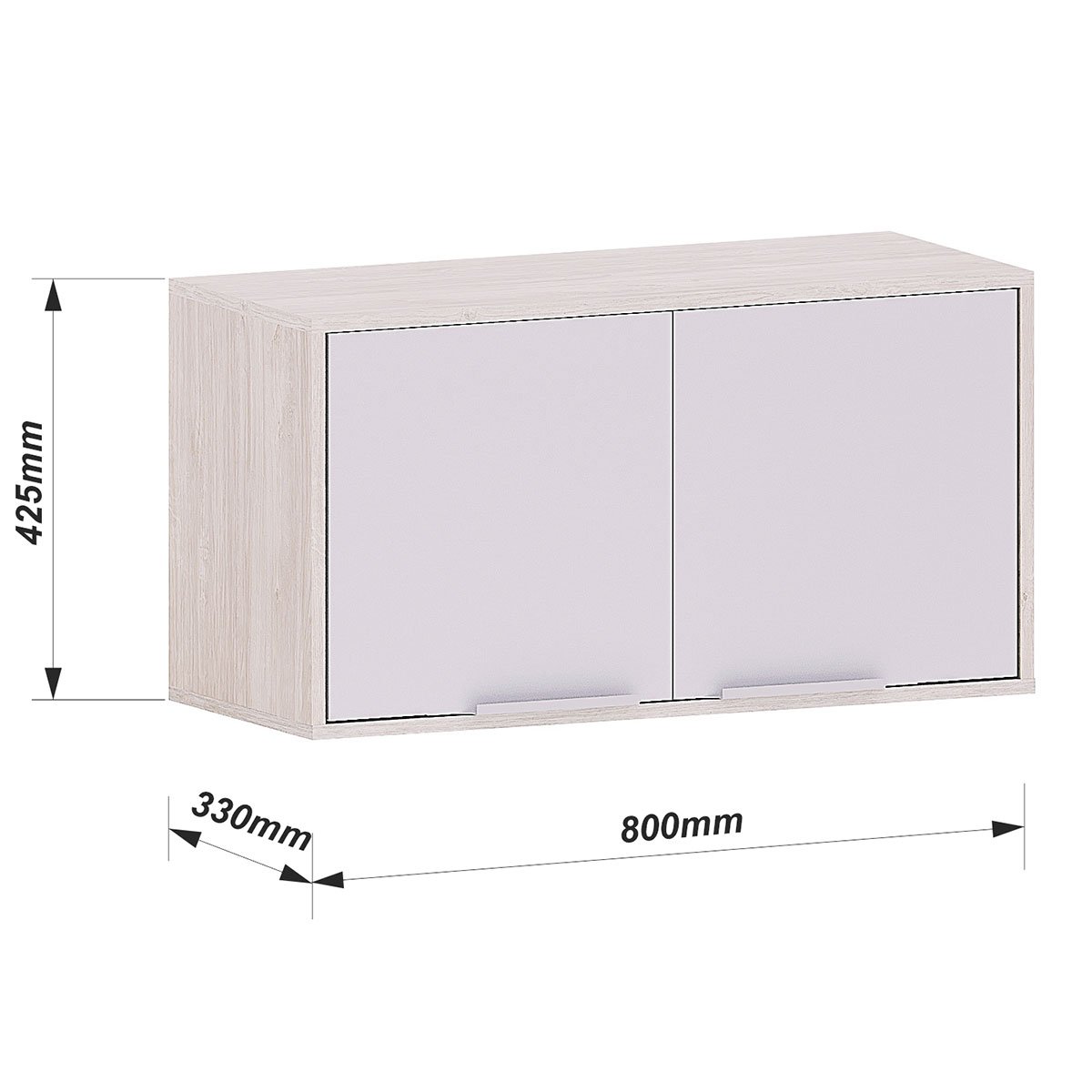 Armário Aéreo Geladeira 80 cm 2 Portas Atenas Cinza Cristal