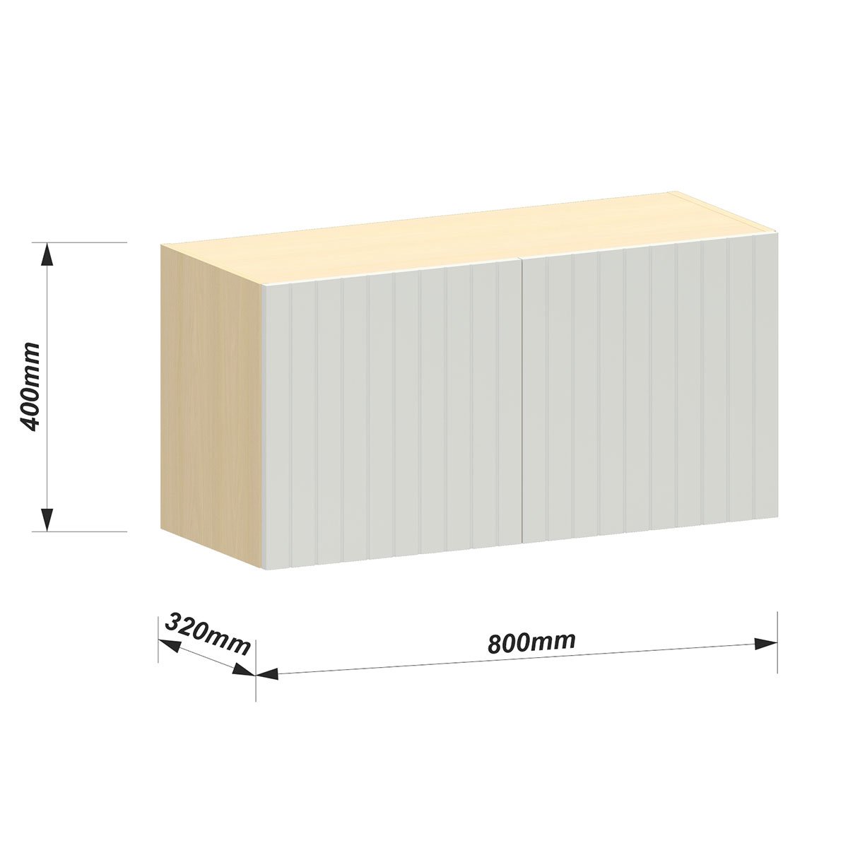 Armário Aéreo Geladeira 80 cm 2 Portas Aurora Cinza Cristal Pet