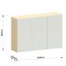 Armário Aéreo para Cozinha 120 cm 3 Portas Aurora Cinza Cristal Pet