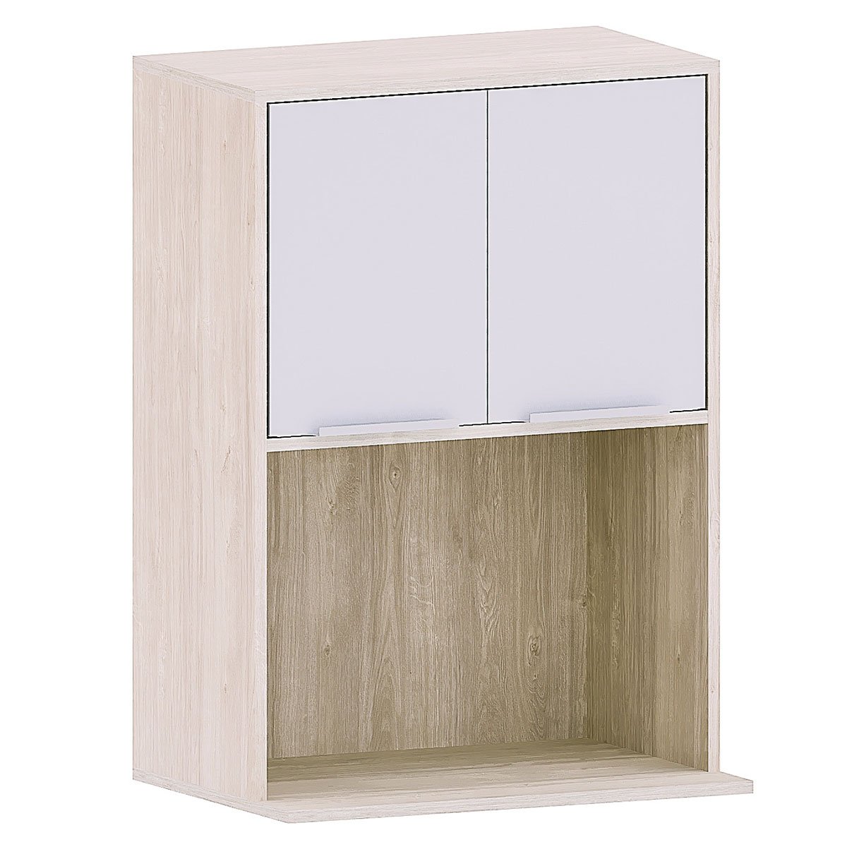 Armário Aéreo para Cozinha 2 Portas com Nicho 60 cm Atenas Cinza Cristal