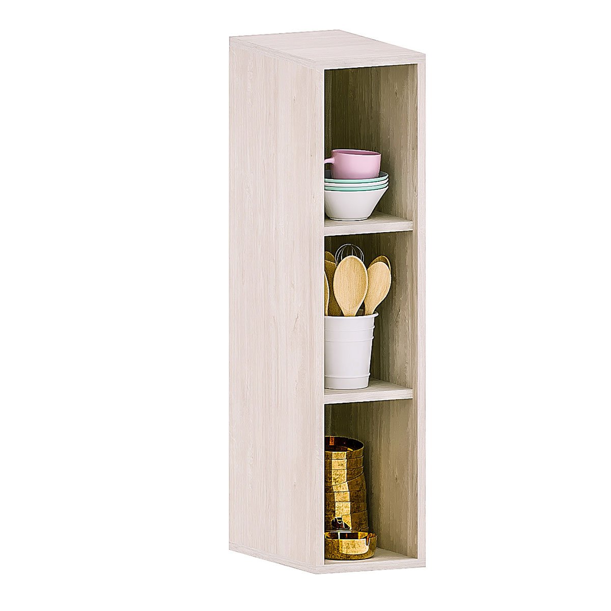 Armário Aéreo para Cozinha 20 cm 1 Porta Atenas Cinza Cristal