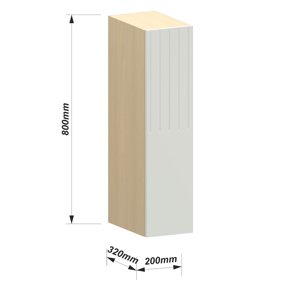 Armário Aéreo para Cozinha 20 cm 1 Porta Aurora Cinza Cristal Pet