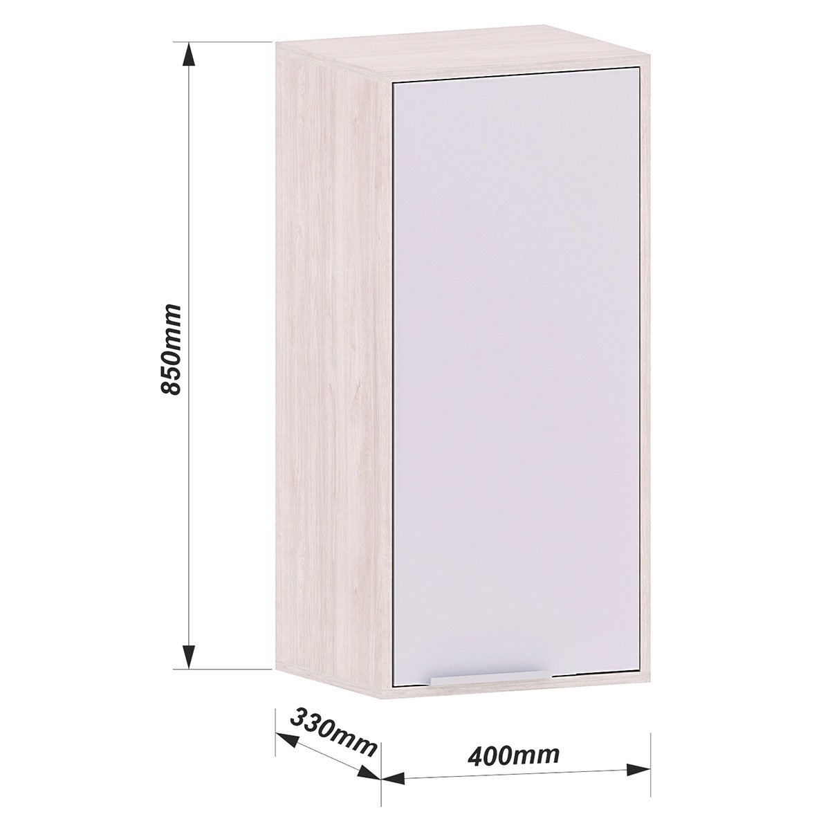 Armário Aéreo para Cozinha 40 cm 1 Porta Atenas Cinza Cristal