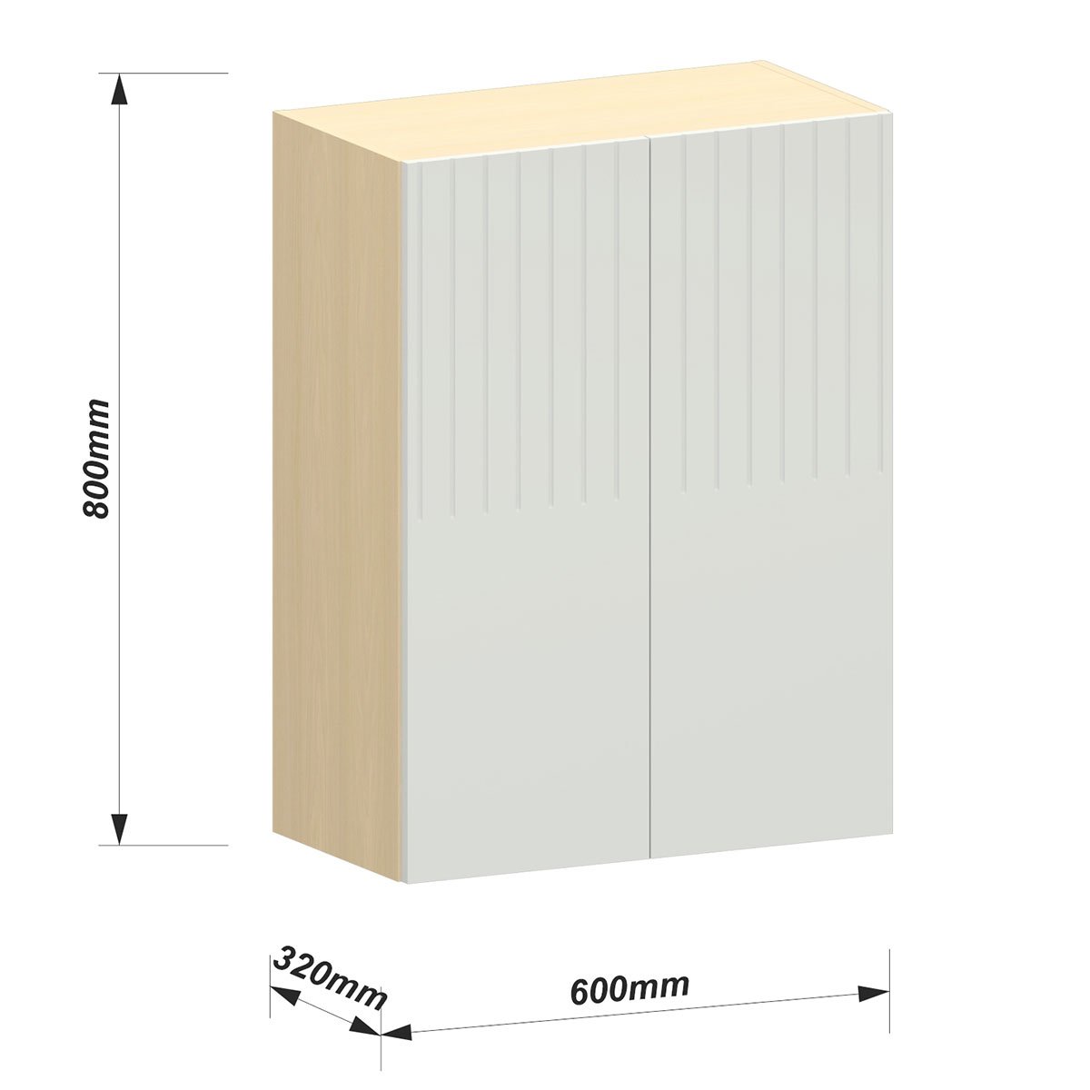Armário Aéreo para Cozinha 60 cm 2 Portas Aurora Cinza Cristal Pet