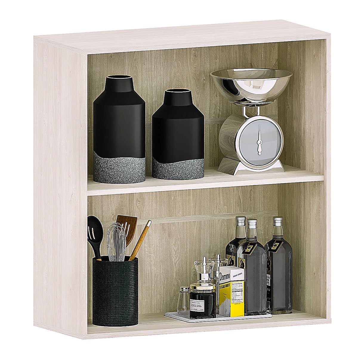 Armário Aéreo para Cozinha 80 cm 2 Portas Atenas Cinza Cristal