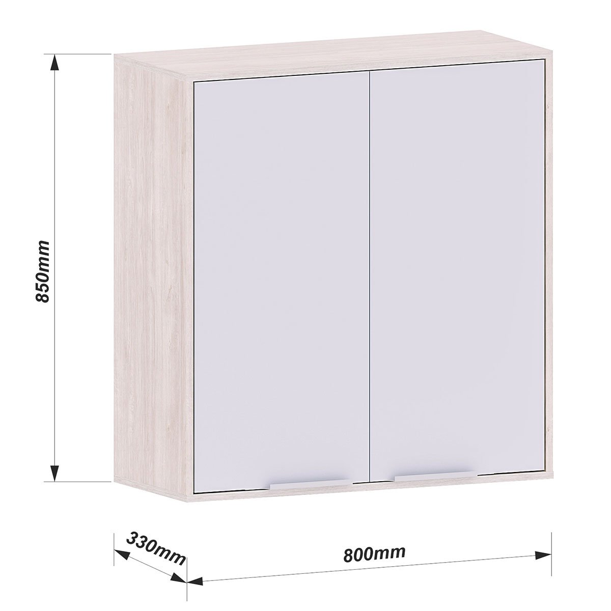 Armário Aéreo para Cozinha 80 cm 2 Portas Atenas Cinza Cristal