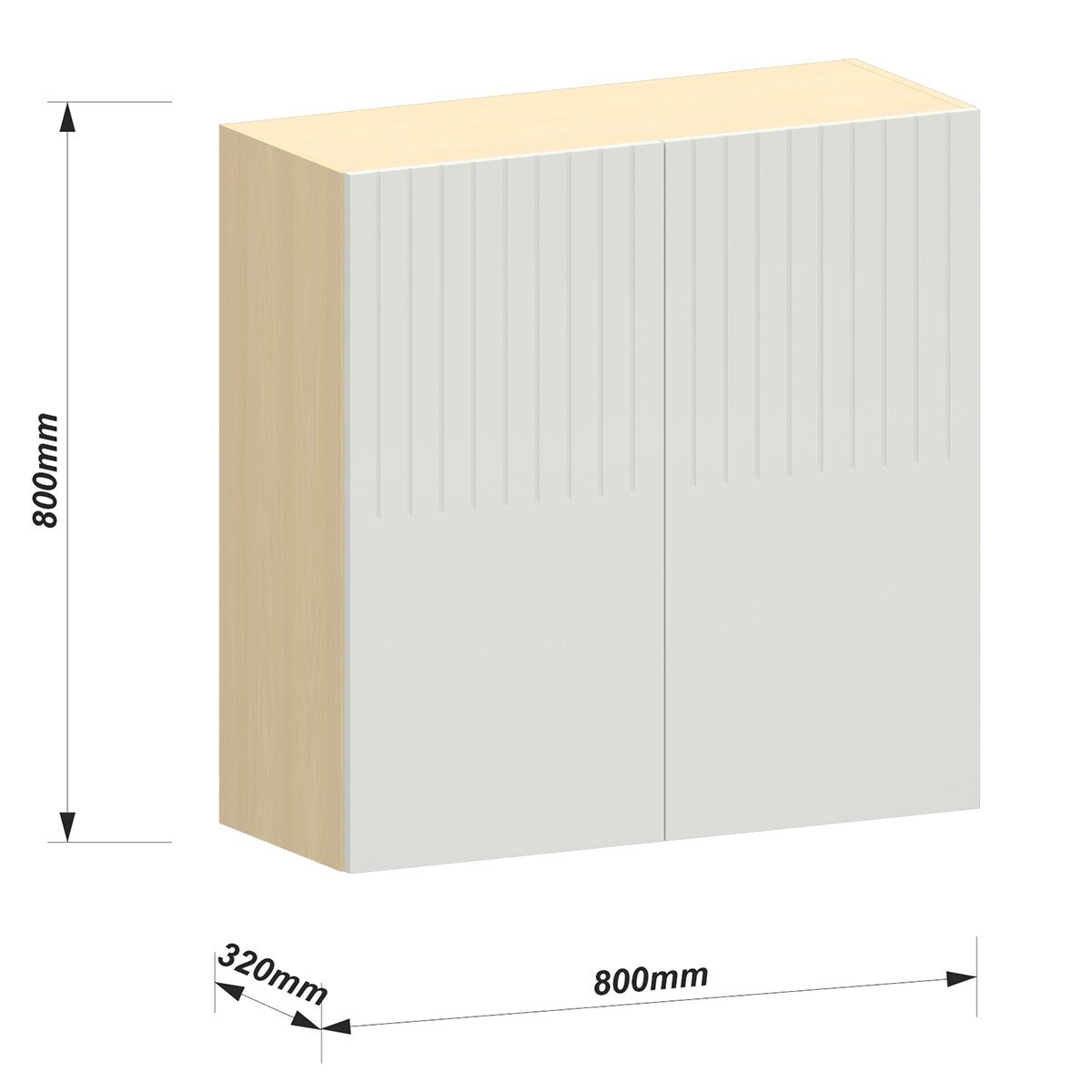 Armário Aéreo para Cozinha 80 cm 2 Portas Aurora Cinza Cristal Pet