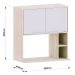 Armário Aéreo para Cozinha 80 cm 2 Portas com Nicho Atenas Cinza Cristal