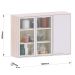 Armário Aéreo para Cozinha com Portas de Vidro 120 cm Atenas Cinza Cristal/Vidro Canelado