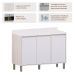 Balcão 120 cm para Cozinha Modulada 3 Portas Atenas Cinza Cristal