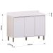 Balcão 120 cm para Cozinha Modulada 3 Portas Atenas Cinza Cristal
