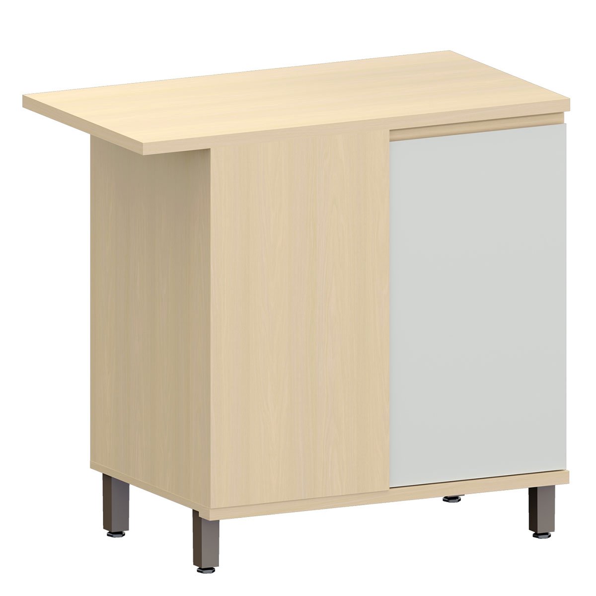 Balcão Canto Reto para Cozinha 1 Porta MDP/MDF Aurora Cinza Cristal