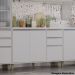Balcão de Pia para Cozinha 120 cm 2 Portas 3 Gavetas Atenas Cinza Cristal