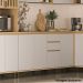Balcão de Pia para Cozinha 120 cm 3 Portas 2 Gavetas Aurora Carvalho