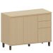 Balcão para Cozinha 120 cm 3 Portas 2 Gavetas Aurora Carvalho