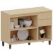 Balcão para Cozinha 120 cm 3 Portas 2 Gavetas Aurora Carvalho