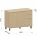 Balcão para Cozinha 120 cm 3 Portas 2 Gavetas Aurora Carvalho