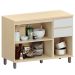 Balcão para Cozinha 120 cm 3 Portas 2 Gavetas Aurora Cinza Cristal