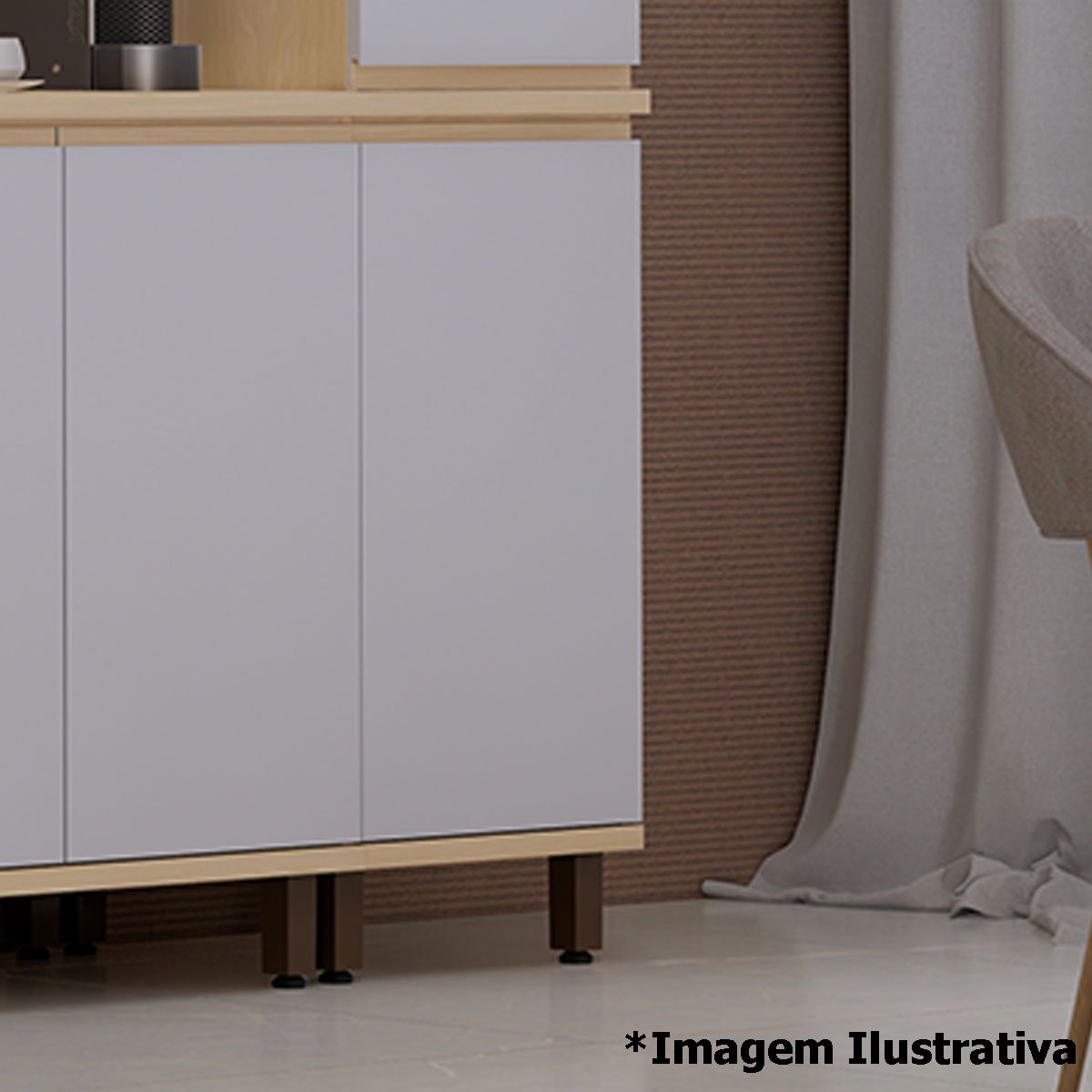 Balcão para Cozinha 20 cm 1 Porta MDF/MDP Aurora Carvalho