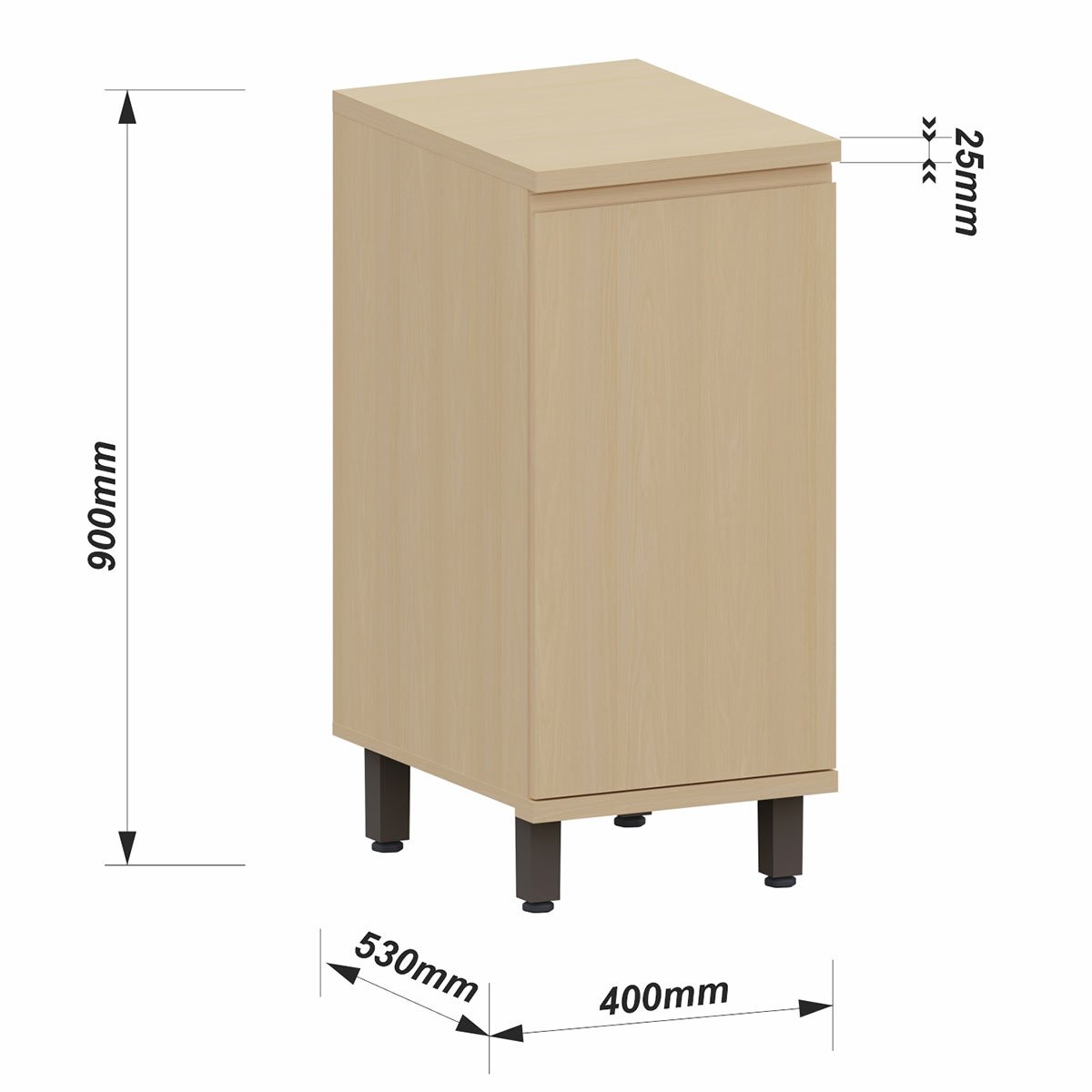 Balcão para Cozinha 40 cm 1 Porta MDF/MDP Aurora Carvalho