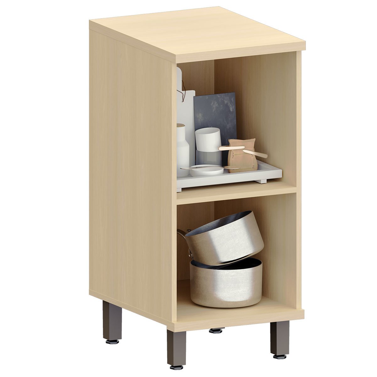 Balcão para Cozinha 40 cm 1 Porta MDF/MDP Aurora Cinza Cristal
