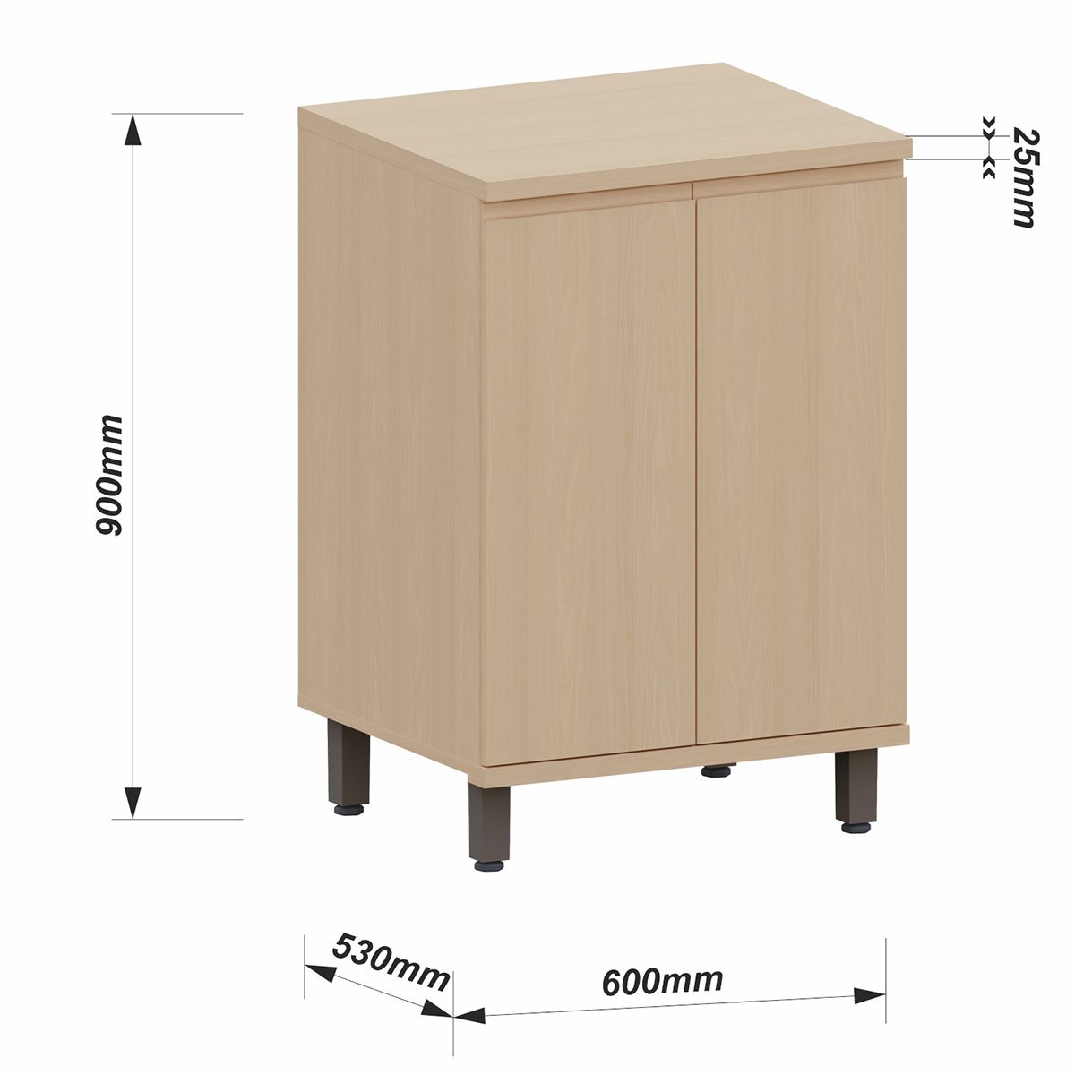 Balcão para Cozinha 60 cm 2 Portas MDF/MDP Aurora Carvalho