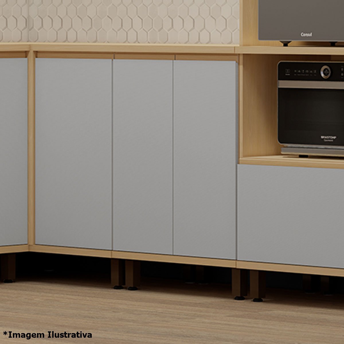 Balcão para Cozinha 60 cm 2 Portas MDF/MDP Aurora Carvalho