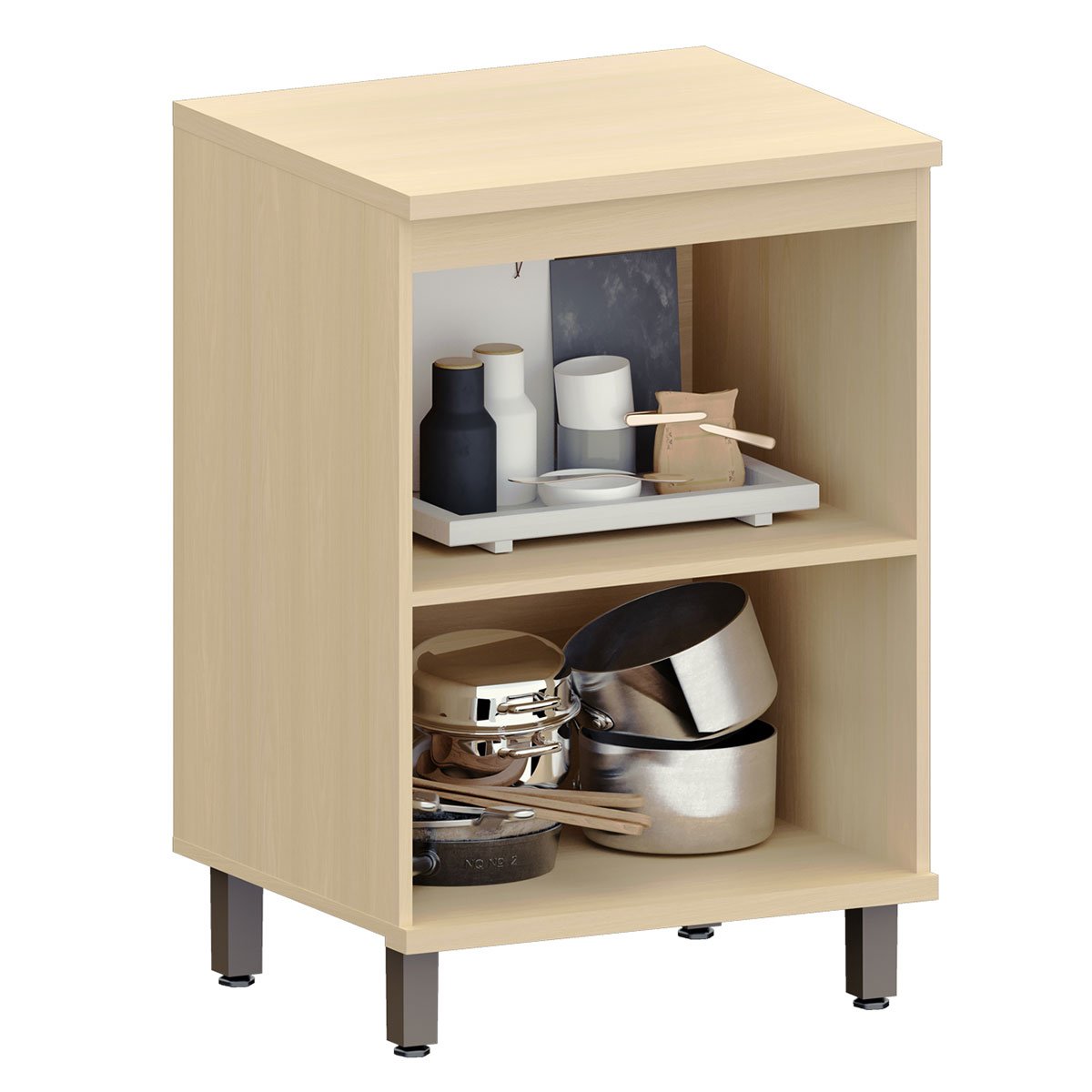 Balcão para Cozinha 60 cm 2 Portas MDF/MDP Aurora Cinza Cristal