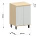 Balcão para Cozinha 60 cm 2 Portas MDF/MDP Aurora Cinza Cristal