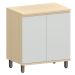 Balcão para Cozinha 80 cm 2 Portas MDF/MDP Aurora Cinza Cristal
