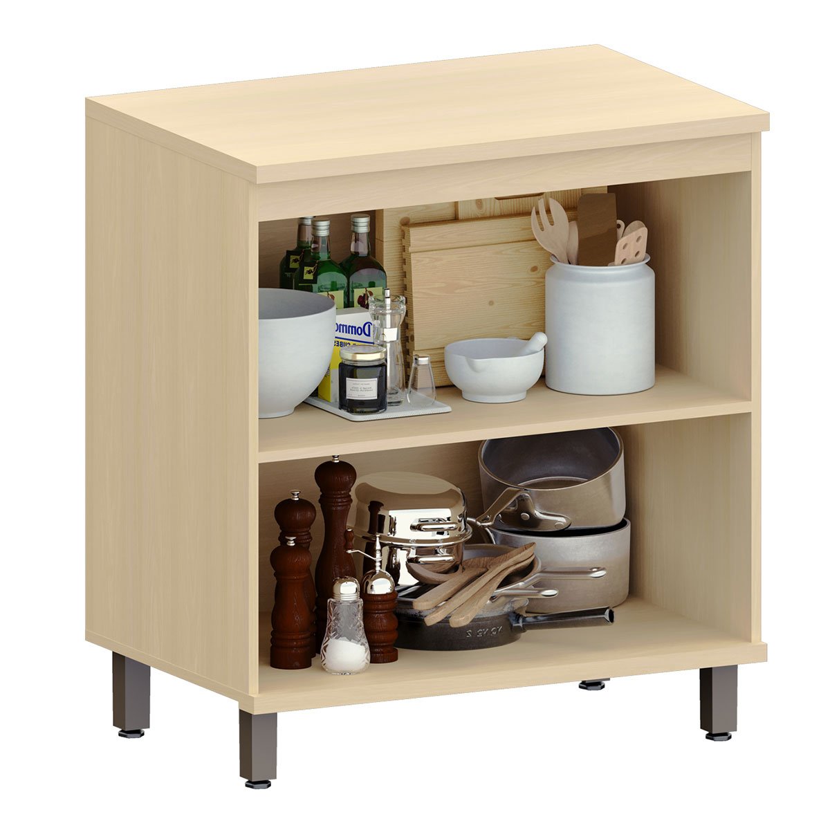Balcão para Cozinha 80 cm 2 Portas MDF/MDP Aurora Cinza Cristal