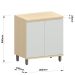 Balcão para Cozinha 80 cm 2 Portas MDF/MDP Aurora Cinza Cristal