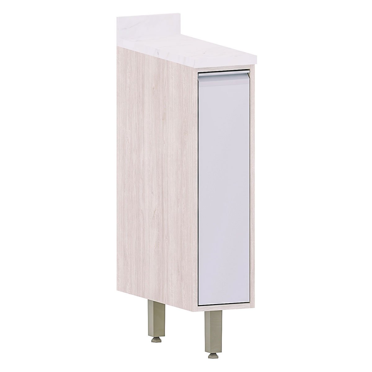 Balcão para Cozinha Modulada 20 cm 1 Porta Atenas Cinza Cristal