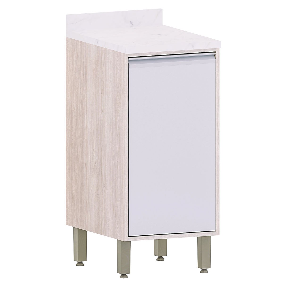 Balcão para Cozinha Modulada 40 cm 1 Porta Atenas Cinza Cristal