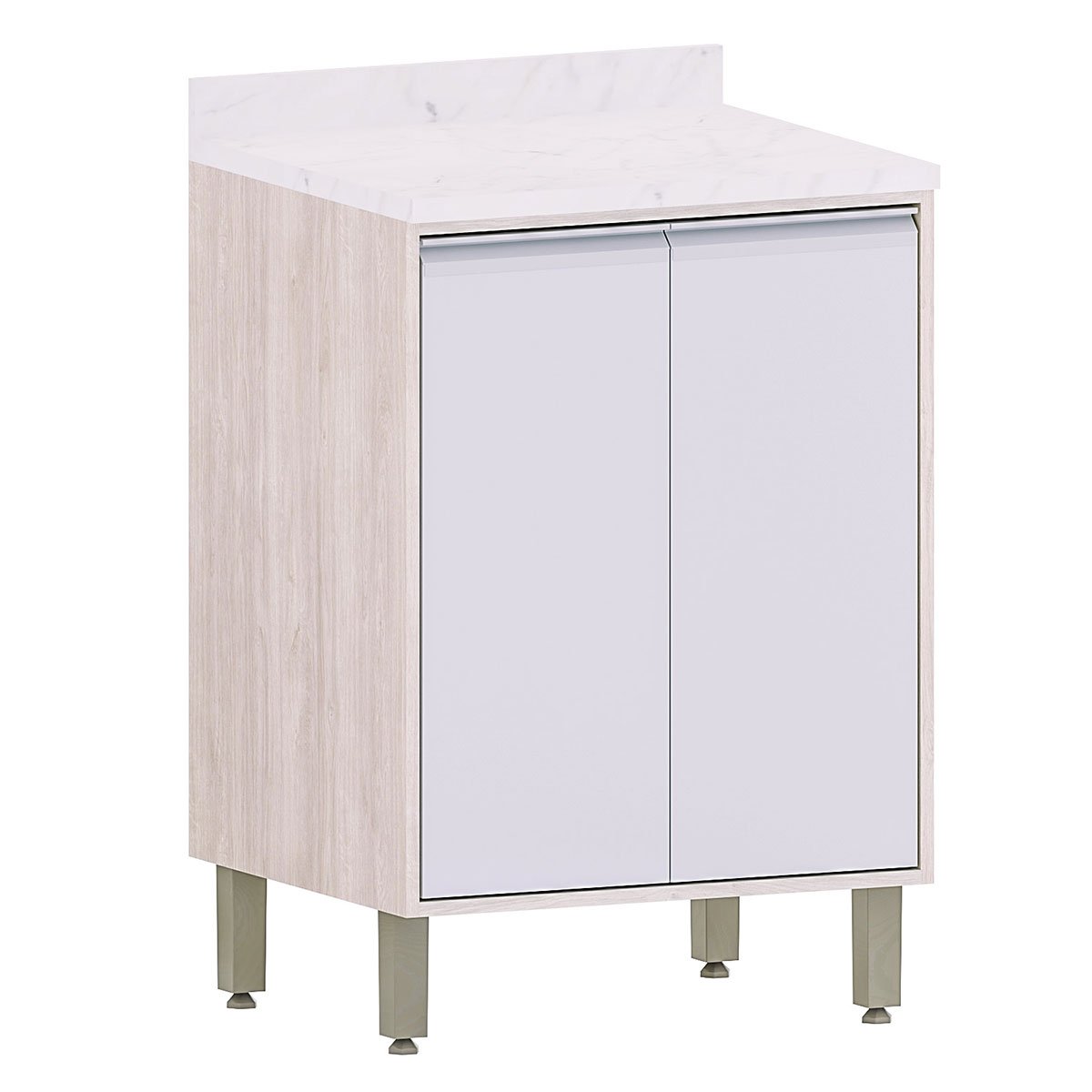 Balcão para Cozinha Modulada 60 cm 2 Portas Atenas Cinza Cristal