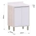 Balcão para Cozinha Modulada 60 cm 2 Portas Atenas Cinza Cristal
