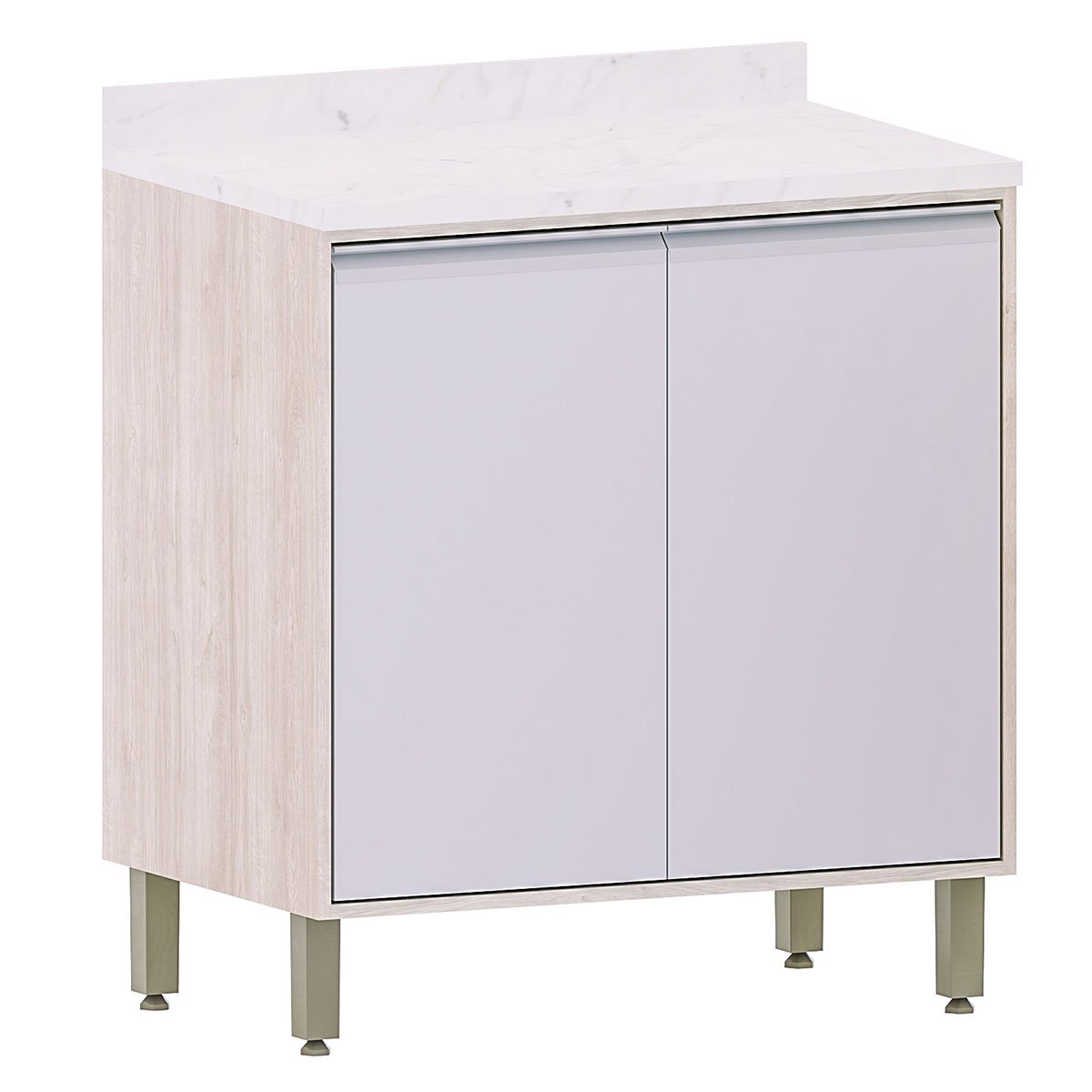 Balcão para Cozinha Modulada 80 cm 2 Portas Atenas Cinza Cristal