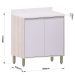 Balcão para Cozinha Modulada 80 cm 2 Portas Atenas Cinza Cristal